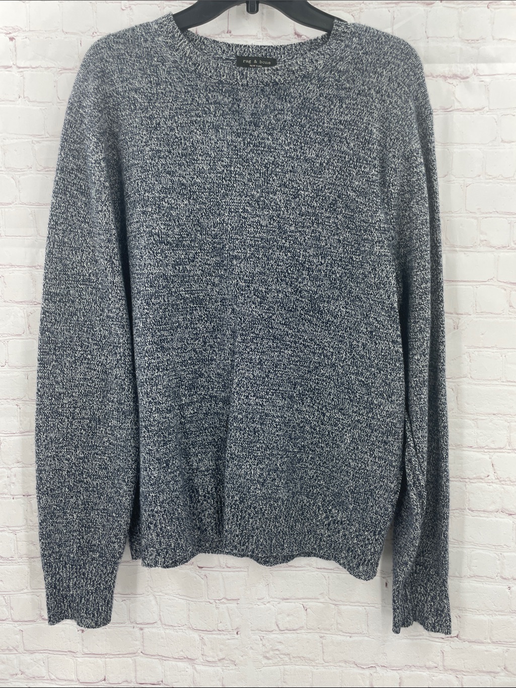 100% Cashmere Rag & Bone Gray Marled Crewneck Sweater Medium Men's Thick